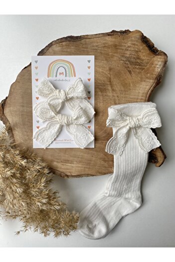 Miniminiksdesing Buckle and Socks Set with Lace Bow Accessories