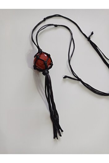 PİRAMİGO Jasper Red Stone Necklace - Purification Natural Stone