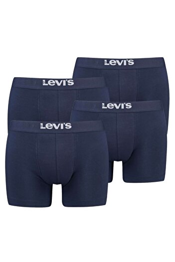 Levi's LEVI´S Herren Boxershorts, 4er Pack - Solid Basic Boxer Brief Organic, Logobund
