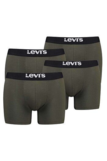 Levi's LEVI´S Herren Boxershorts, 4er Pack - Solid Basic Boxer Brief Organic, Logobund