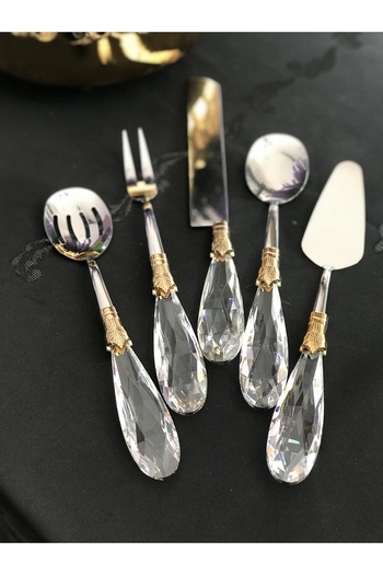 Santara AVANGARD CUSTOM DESIGN FIVE-PIECE STAINLESS STEEL CRYSTAL HANDLE TOP QUALITY SERVICE SET