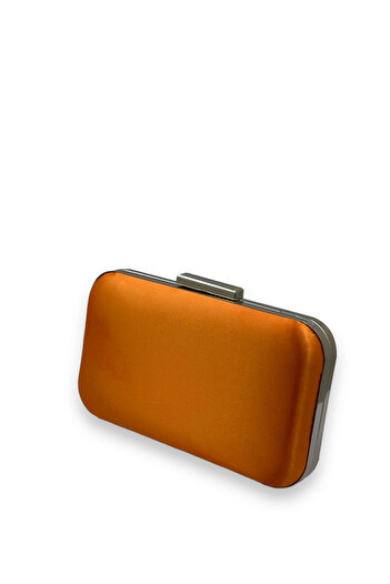 Biçanta Orange Color Satin Silver Case Evening Bag Evening Bag Wedding Engagement Portfolio