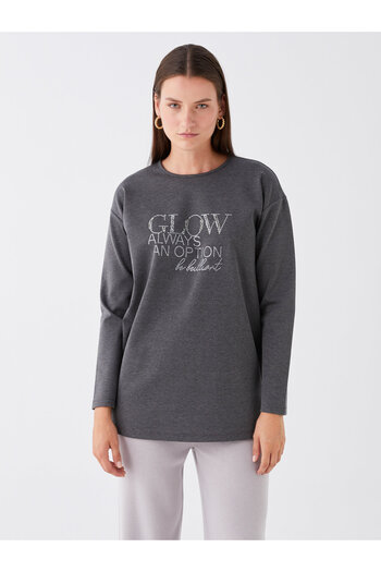 LC Waikiki long Sleeve Crew Neck Embroidered Women's Tunic