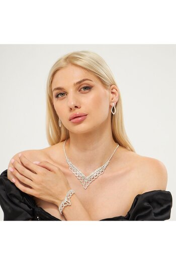 Flaner Paris Aksesuar Balkan choker necklace earrings bracelet set