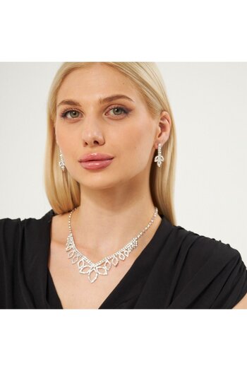 Flaner Paris Aksesuar Jewelled choker set necklace and earrings