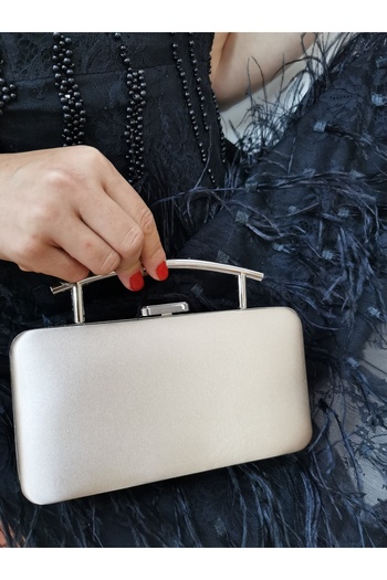 NAZART Women's Satin Skin Evening Dress Clutch Portfolio Handbag Wedding Engagement Evening Bag