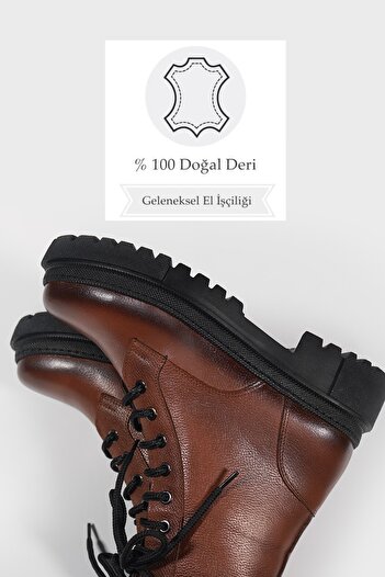 TUNAELLİ KADIN TABA HAKİKİ DERİ 35-41 NUMARA BAĞCIKLI BOT & BOOTİE
