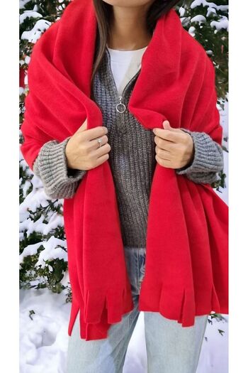 Trenderrs Women's Winter Tassel Fleece Shawl