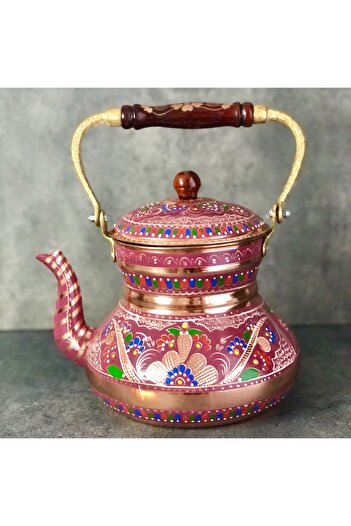 Copper Studio 999 2.5Litre El İşlemesi Nostaljik Tekli Çaydanlık, Büyük Bakır Demlik, Su Isıtıcısı