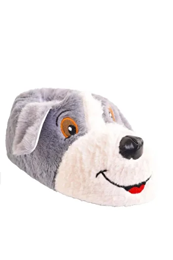 CEYDA SHOES Unisex Plush Slippers with Dog Figure Home Slippers Home Boots
