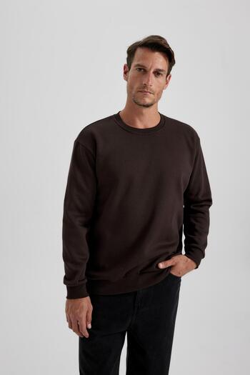 DeFacto Oversize Fit Crew Neck Basic Sweatshirt