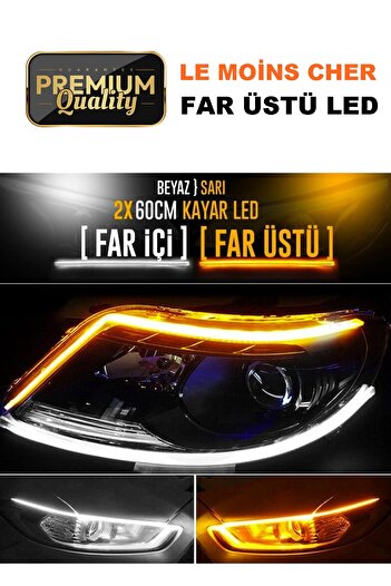 Unikum Toyota Corolla Far Içi Üstü Kayar Sinyalli Gündüz Ledi Far Kaşı 45 Cm 2 Adet