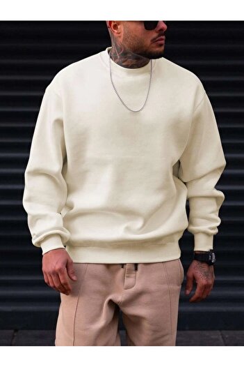 Mad&Calf Чоловічий базовий светр з прямим коміром Oversize