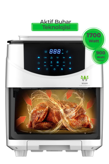 WİAMi Airfryer 7 L Buharlı Hava Fritözü Beyaz