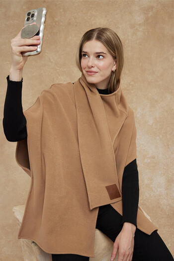 Manuka ΜΑΝΤΗΛΙ CACHET PONCHO CAMEL