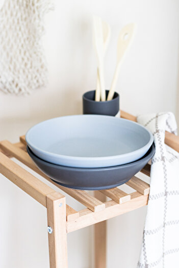 Beige & Stone Natural Stone Spaghetti Presentation Ceramic Plate