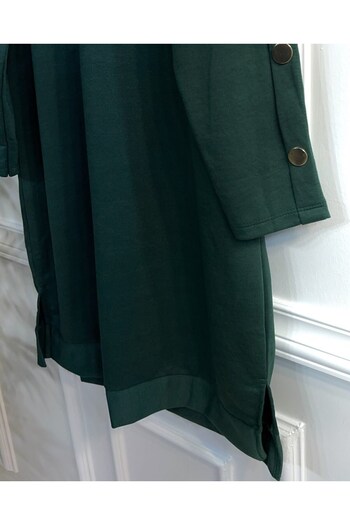 Aşkı Endam Aysima Two Thread Tunic with Cuffs and Button Detail - Emerald