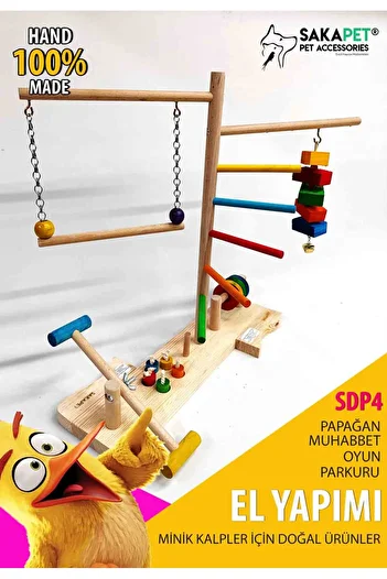 SAKAPET Sdp4 Model Interactive Wooden Cockatiel - Bird Intelligence and Entertainment Track