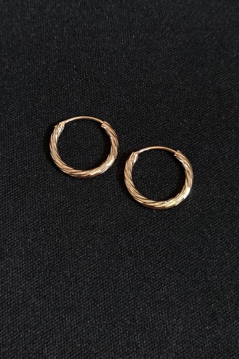 TREND COLLECTİON Kadın Gold Burgu Halka Model Çelik Küpe (Çift)
