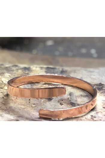 KAVELE Saf Bakır Bileklik Kıvrık Hal Hal Model -her Bileğe Uygun Unisex