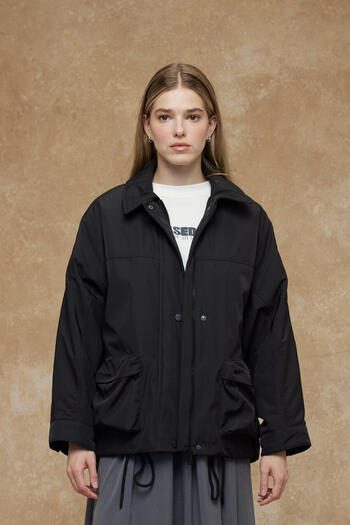 Manuka OVERSIZE BOMBER COAT ČERNÝ