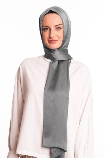 masalsu Women's Dark Gray Anthracite Janjan Chiffon Shawl 75x185cm