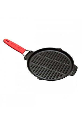 Lava Cast Iron Grill Pan With Wire And Silicone Handle Diameter 23 Cm