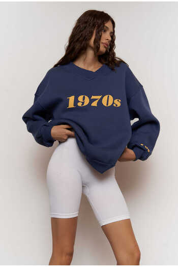 MAİ COLLECTİON Φούτερ Mcllctn 1970 Indigo Oversize Unisex