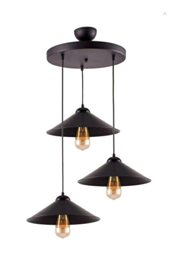retro home design Pranga Üçlü Büyük Maya Füme Akrilik Antik Ufo Siyah Tekli Sarkıt Avize