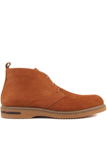 SailLakers - Ανδρικές μπότες με κορδόνια από δέρμα Tan Nubuck 102-9065-21750
