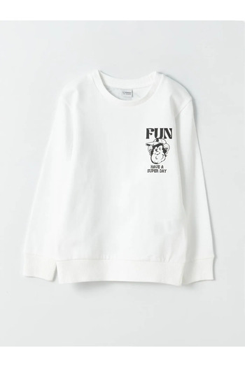 LC Waikiki Crew Neck Nostalgic Monkey Printed Long Sleeve Boy's Sweatshirt