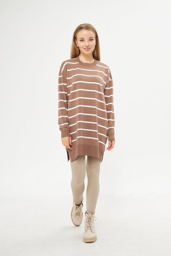 Minharir Τονίκ με ριγέ Mercerized Crew Neck