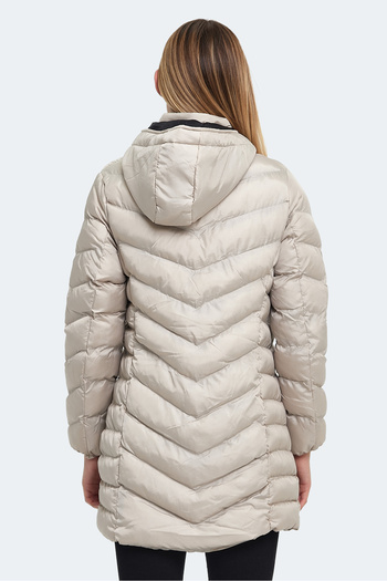 Slazenger Gwen Women's Hooded Puffer White Coat & Coat