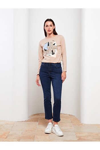 LC Waikiki LCWAIKIKI Basic Slim Fit Flat Pocket Detailed Women's Jean Trousers