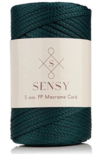 SENSY 5 Mm - 400 gr Ață de macrame din poliester Verde 95 M Ață de macrame din poliester Ață de alimentare și ață de pungă