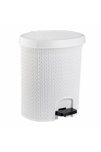 Tiesa Home Plastic Mesh Pedal Dustbin 5.5 Liter White