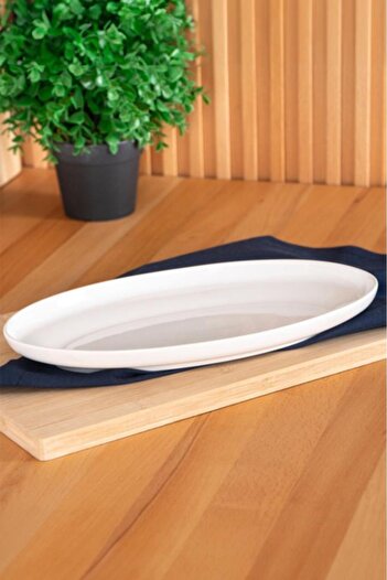 ACAR Aria Collection Porcelain Boat Plate Oval 29 Cm White - MBA-05289