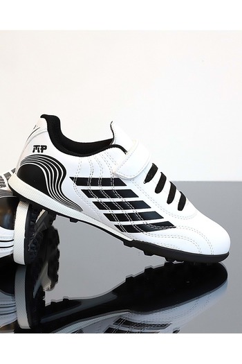 MP ONE Kidessa 1746-1350 Striped Children's Astroturf Football Shoes WHITE