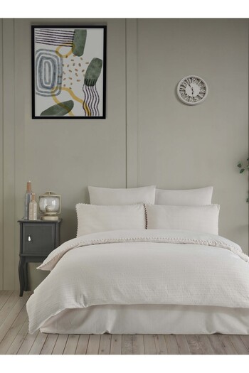 Altınbaşak NEW SEASON EMBROIDERED RUBED SATIN 100% Cotton Double EMBOSS Duvet Cover Set 6 Pieces "IN A SPECIAL BOX"