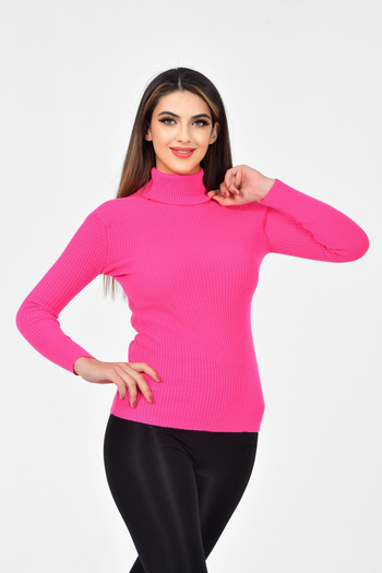 Cloudy Kids Pulover de damă din tricot cu gât cu nervuri
