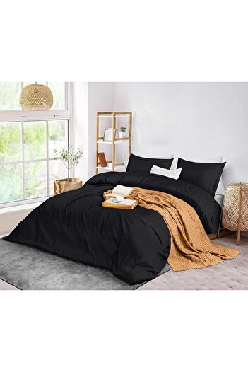 INTER Z Double Duvet Cover Set 57 Thread Akfil Fabric with 2 Pillowcases (8 Colors)