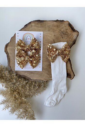 Miniminiksdesing Shiny Sequin Party Socks and Buckle Set
