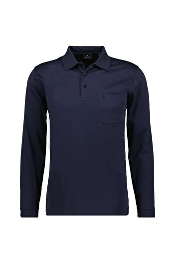 Ragman Herren Langarm-Poloshirt - Soft Knit Polo Knopf Langarm, Baumwollmischung, Knopfleiste, Easy