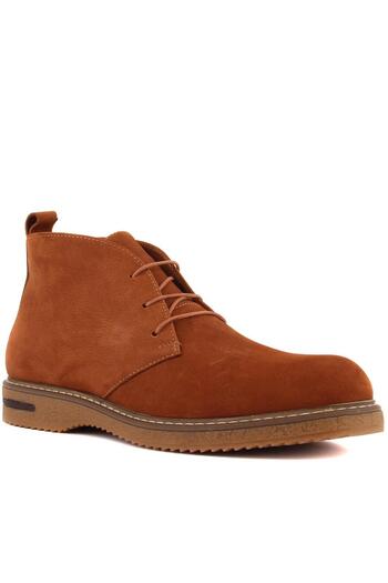 SailLakers - Ανδρικές μπότες με κορδόνια από δέρμα Tan Nubuck 102-9065-21750