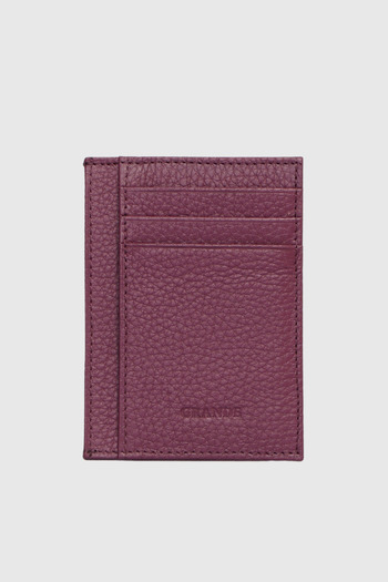 Grande 750 Genuine Leather Slim Card Holder Flother Plum