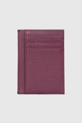 Grande 750 Genuine Leather Slim Card Holder Flother Plum