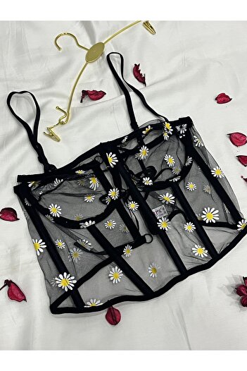 mendoza store Black Uncovered Daisy Underwire Bustier Corset