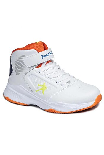 Jump 29196 Orthopedic Boy's White / Pure Blue Basketball Shoes