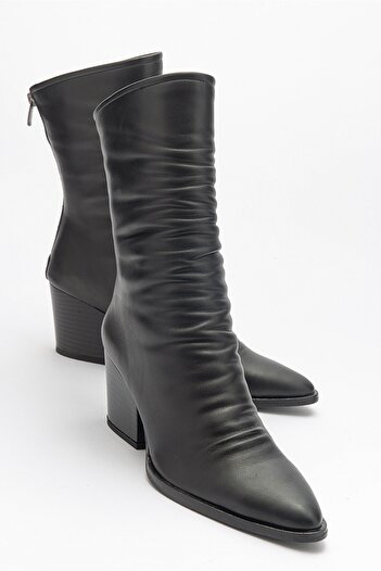 LuviShoes Γυναικείες μπότες LAVAL Black Skin