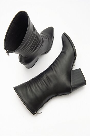 LuviShoes Γυναικείες μπότες LAVAL Black Skin